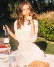 Love Shack Fancy Beth White Crochet Dress