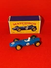 Vintage Lesney Matchbox Blue BRM Indy Racing Car w/ Box #52