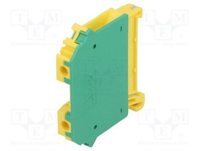 Klemmen: 2 0,5÷6mm2 TS35 Wege: 1 gelb-grün Verbinder: Schienen-