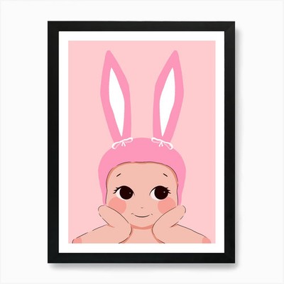 Bunny Kewpie Kunstdruck gerahmt Wandgerahmt Wandbild Poster Leinwanddruck Bild