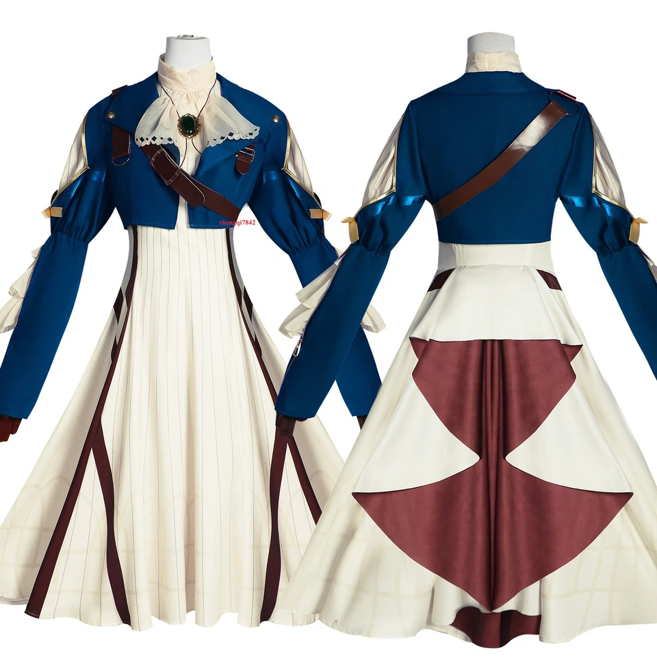 Violet Evergarden Anime Cosplay Costume Full Set Halloween Dress Outfit Gift New - Image 3 of 4