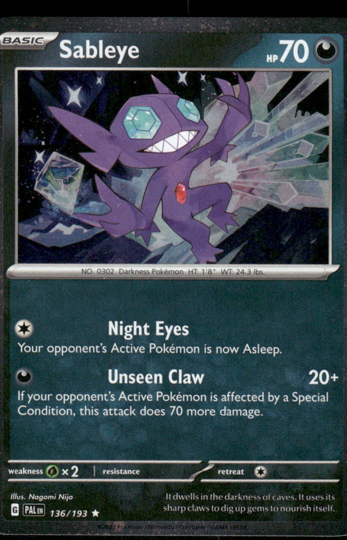 Sableye (Cosmos Holo) 136/193 - Miscellaneous Cards & Products - Rare NM