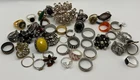 40 + Ring Lot Estate Untested Unchecked Vintage-Modern Costume/Craft Jewelry