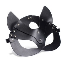 Master Series Naughty Kitty Cat Mask Black PU Leather BDSM Fetish Costume