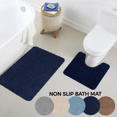 Luxus 2tlg Badematten Set Groß Badvorleger Antirutsch Toilettenvorleger Podest Set