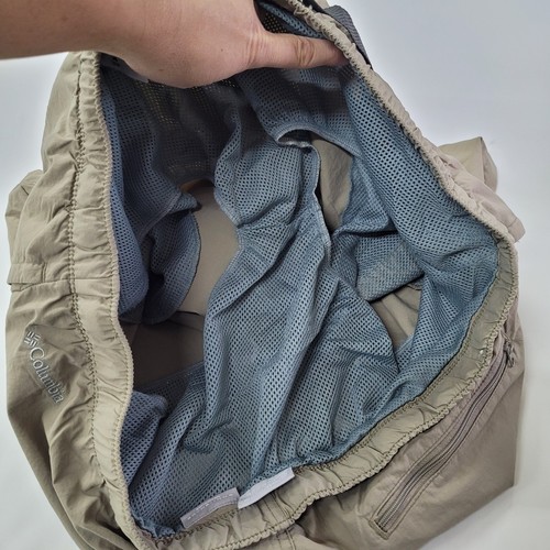 Columbia Hombres Nylon Cinturón Senderismo Pantalones Cortos Informales Activos Aire Libre Beige Forrado XL - Imagen 4 de 12