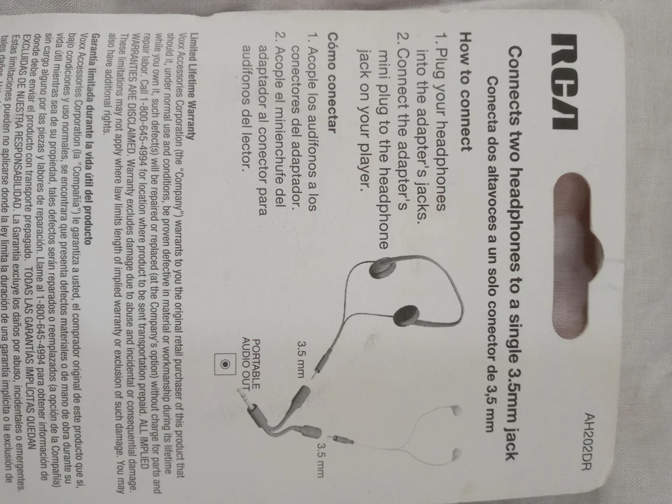 *New* 5 RCA Headphone Splitter - Connects Two Headphones to a single 3.5mm Jack - Image 4 of 4