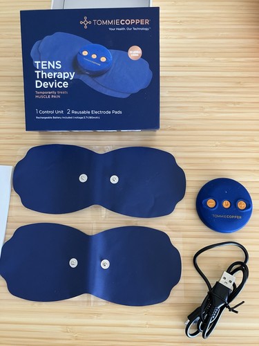Tommie Copper TENS Therapy Device USB Rechargeable 20 Levels 6 Modes, 2 Pads