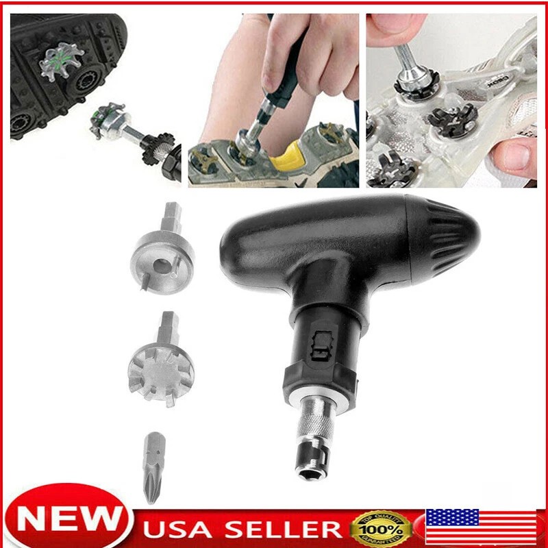 Deluxe Spike Wrench Remover Tool Golf Shoe Cleats Ratchet Ke