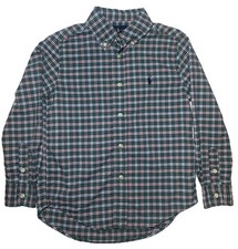 Polo Ralph Lauren Boys Plaid Button Down Shirt Youth Size 5 Long Sleeve Cotton
