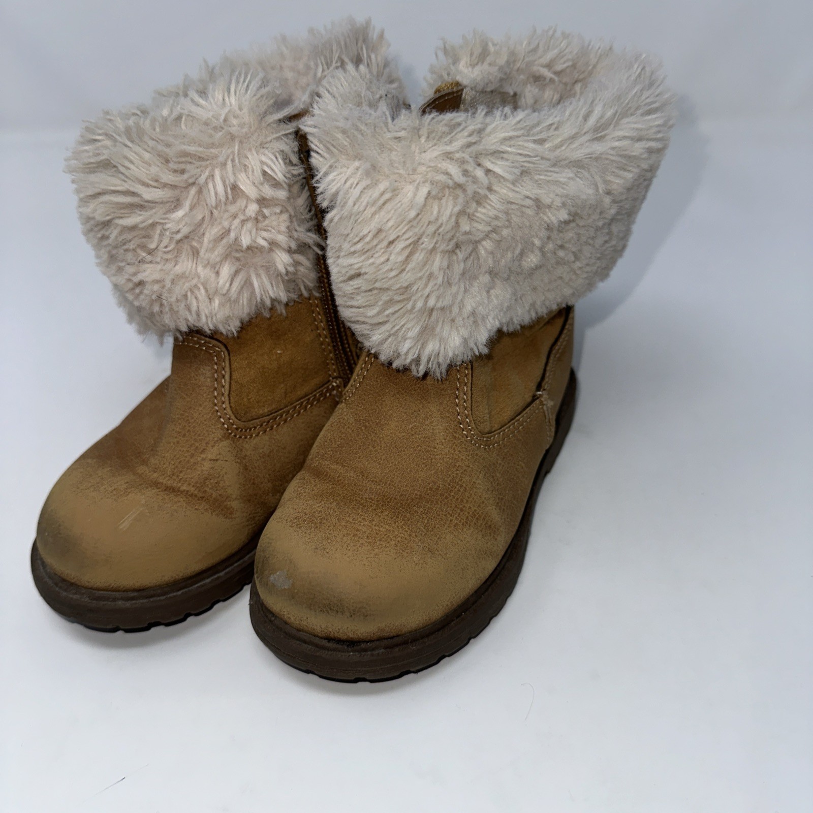 Oshkosh B'gosh Duchess Faux Fur Tan Boots Toddler Girl’s Size 7