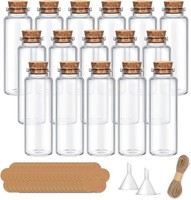 16 StüCk 40Ml Mini Glasflaschen,Kleine Glasflaschen Kit Mit Korken Und
