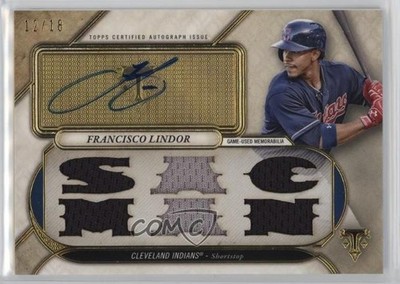 2017 Topps Triple Threads Relics 12/18 Francisco Lindor #TTAR-FL2 Auto 04cw