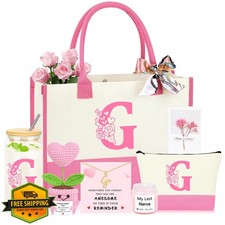 GQDECOR Pink Monogrammed G Initial Gift Set for Women, Valentine's Day