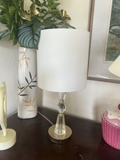 Bedside Table Lamps Gold and Crystal Bedside Lamps  Cream Lampshade