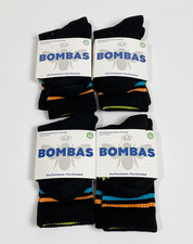 Bombas Bee Better Black Crew Socks XS 4 Pairs