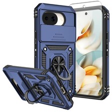 Blue Military Grade Pixel 10a Case with Camera Cover, Screen Protectors, 16ft Dr