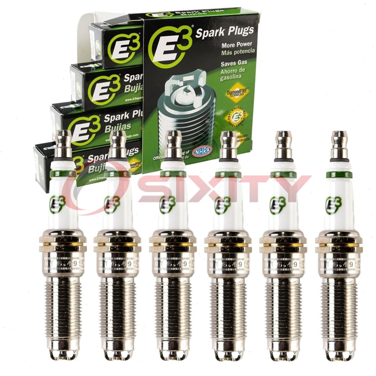 6 pc E3 Spark Plugs for 2013-2019 Ford Police Interceptor Sedan 3.5L 3.7L V6 lo