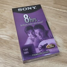 Sony T-160VL/WA VHS Video Cassette Tape 8Hrs EP Standard Grade New Sealed 2002