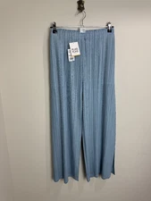 Pleats Please Issey Miyake Trouser Size 5 Waist M/L Light Blue Wide Leg RRP £490