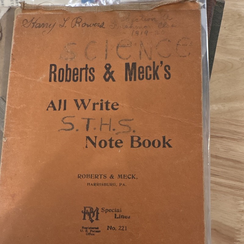 Roberts & Meck’s All Write S.T.H.S. Science Notebook No. 221 Signed 1919