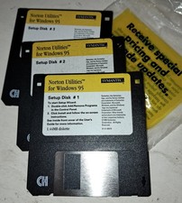 Norton Utilities para Windows 95 3.5 disquete 3 discos de configuración conjunto software