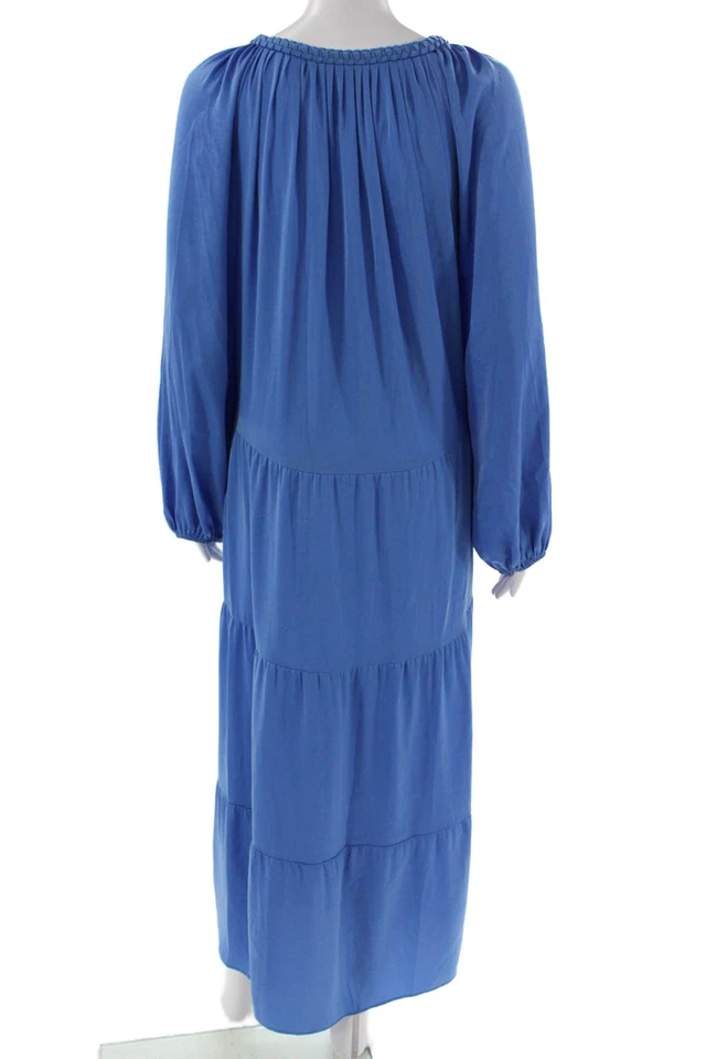 Женское платье-кафтан Kobi Halperin синее с длинным рукавом на шнурке размер 2XL - Изображение 3 из 4