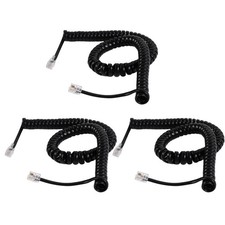 3 Pack 10ft Coiled Phone Cord Replacement Cable for Home Office Landline Phones