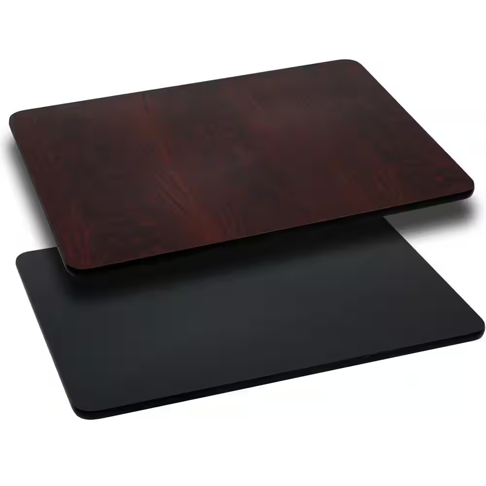 Glenbrook 30 X 60 Black and Mahogany Rectangle Table Top with Reversible Laminat