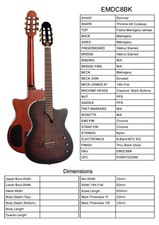 Guitar By Tanglewood, Model EMDC8BK, Acoustic, HIGH QUALITY Normally £399