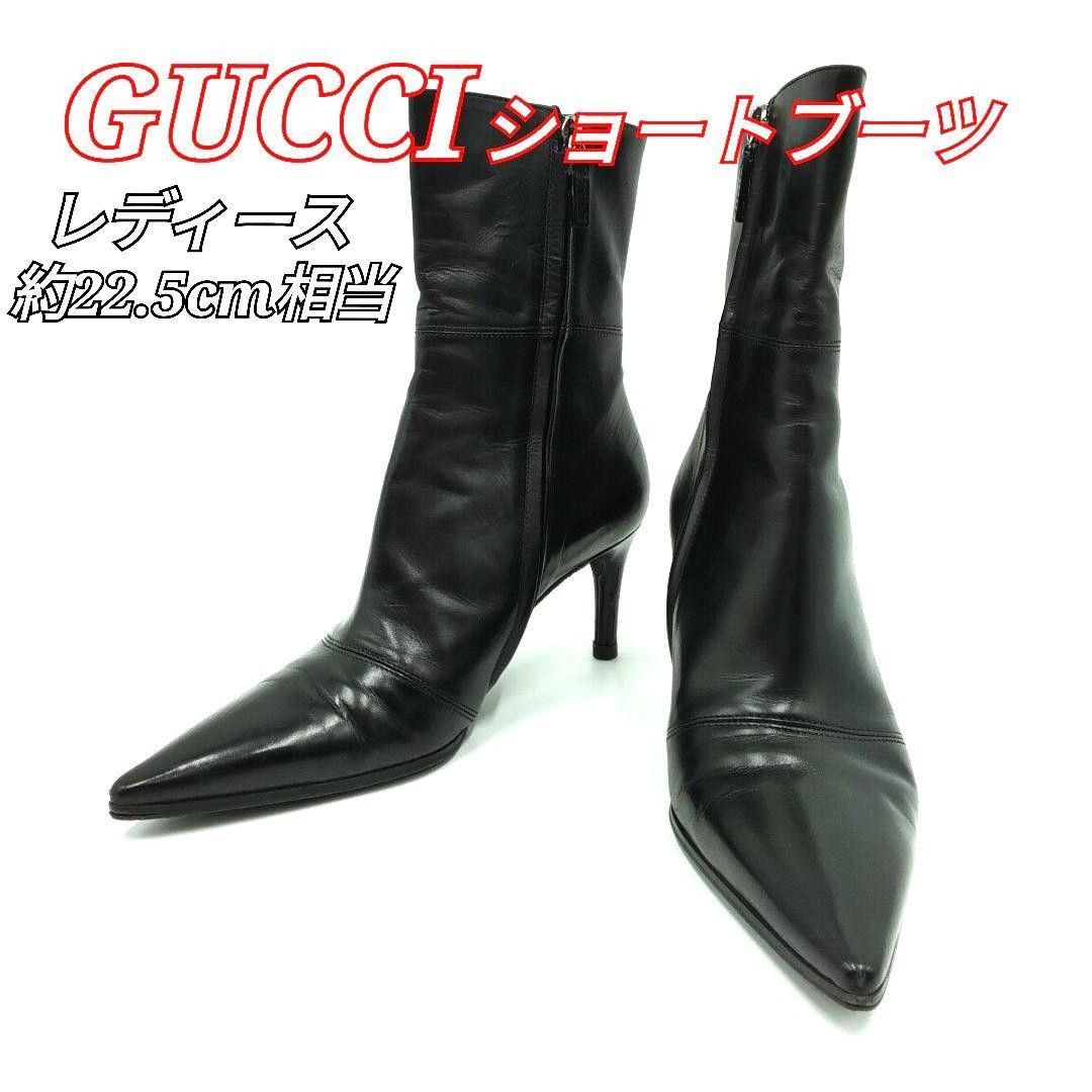 GUCCI Boots Heel GG Marmont Leather Black EU35.5/US5.5 113174c thumbnail 17