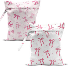 Swimsuit Bag Wet Bags for Travel Reusable Waterproof Bags Pink Bow Wet Bag for S