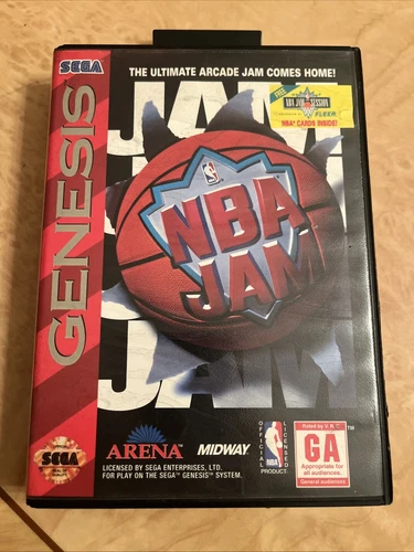 NBA Jam (Sega Genesis, 1994) Basketball Midway -Box And Game Only