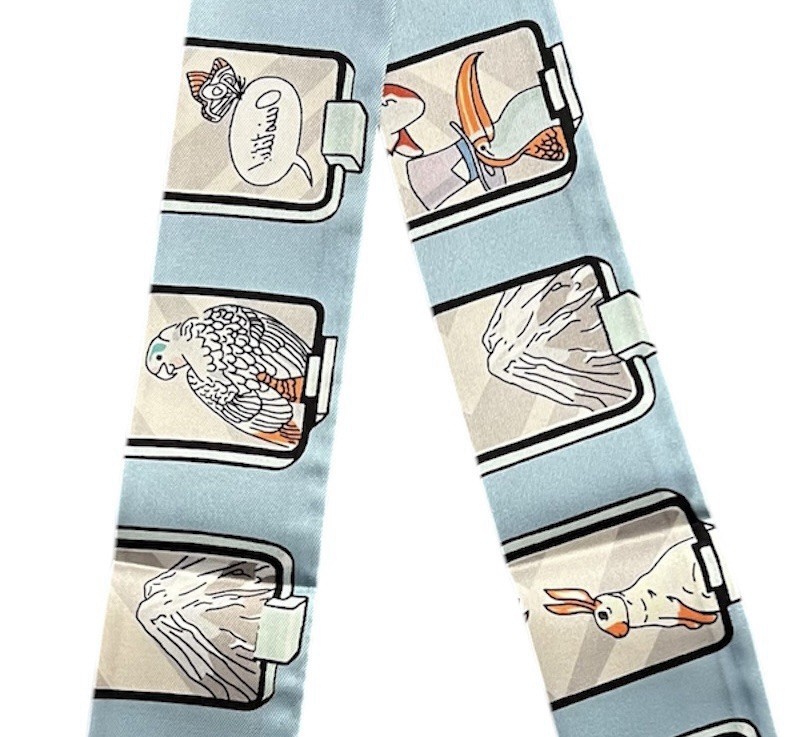 HERMÈS Silk Twilly Limited Edition “Story Time” Scarf