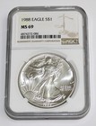 1988 American Silver Eagle - NGC - MS 69 — photo 1