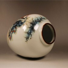 Qing Guangxu Pink Joyful Door Porcelain Jar Purple Edge Altar Porcelain