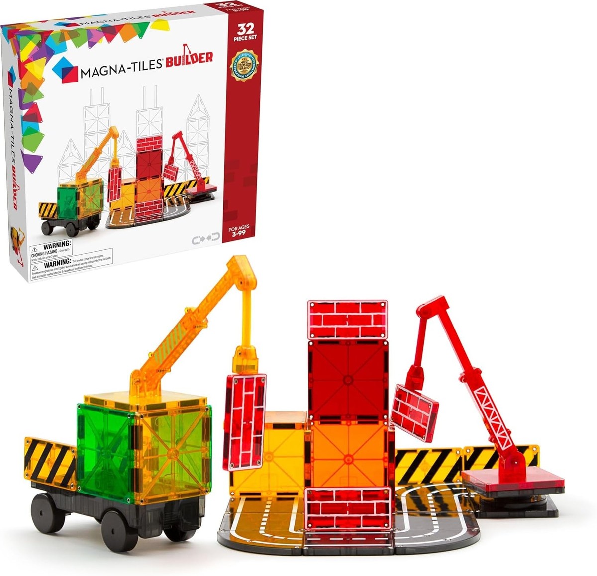 Magna-Tiles Glow In The Dark Set 16 Pezzi + LED – Piastrelle Magnetiche Luminescenti, Gioco Creativo Per Bambini 3+ Anni - 3