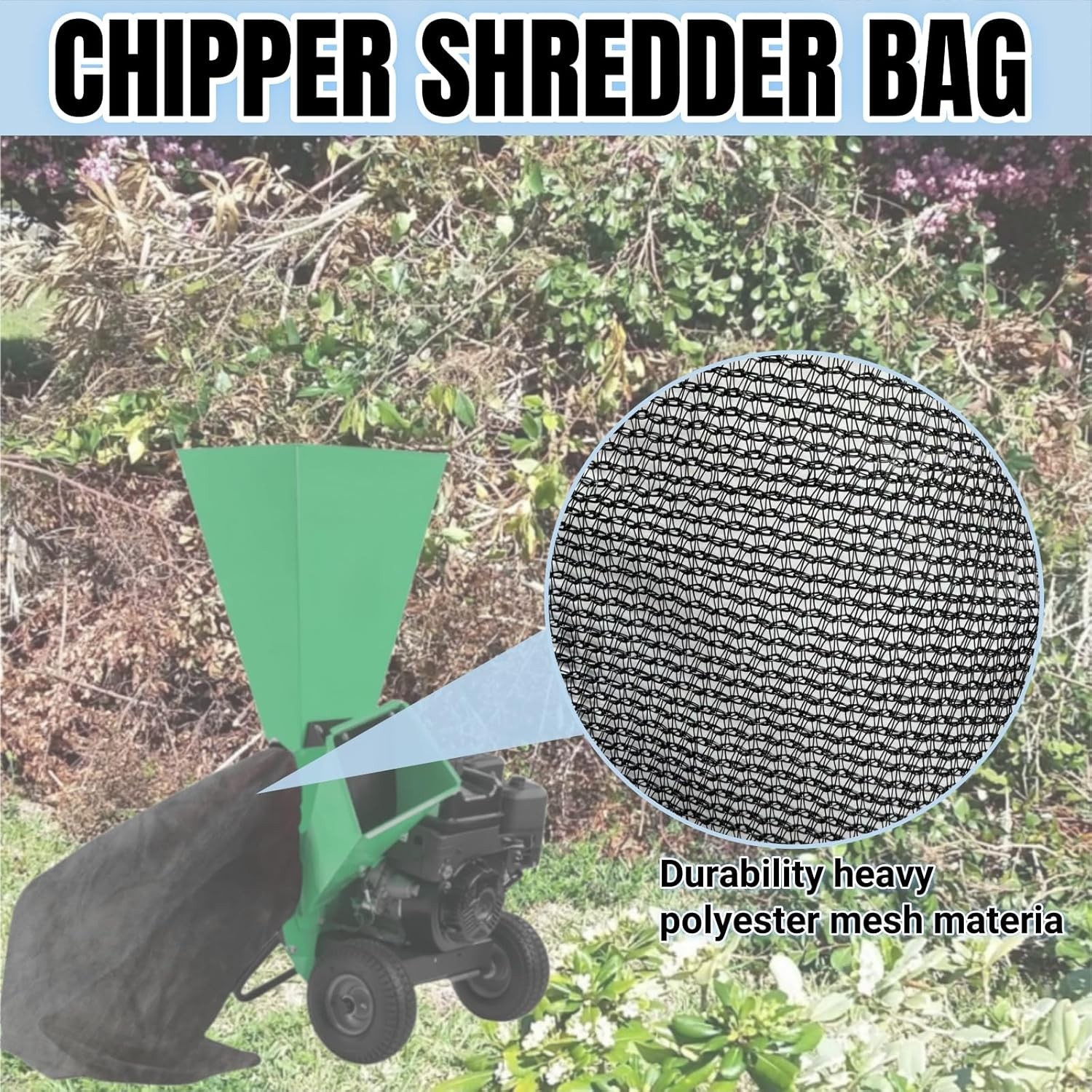 24 "x48 Large Capacity Adjustable Opening Wood Chipper Bag, Reusable Wood... 