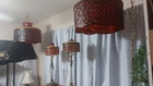VINTAGE "KODAK CAMERAS &FILM" 4 LAPMP FAUX GLASS RESIN SHADE TIFFANY STYLE SET