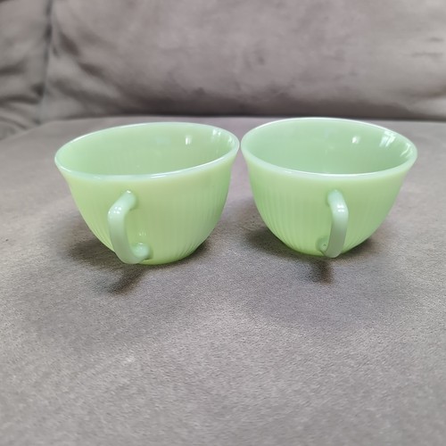 2 FIRE KING JADE-ITE JANE RAY CUPS - Picture 6 of 10