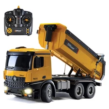 Remote Control Dump Truck Toy - 1:14 Scale Heavy-Duty Construction Vehicle wi...