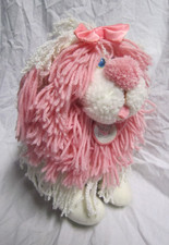 Peluche Kenner Fluppy Dogs vintage 1986 rosa e bianco filato pelo peluche