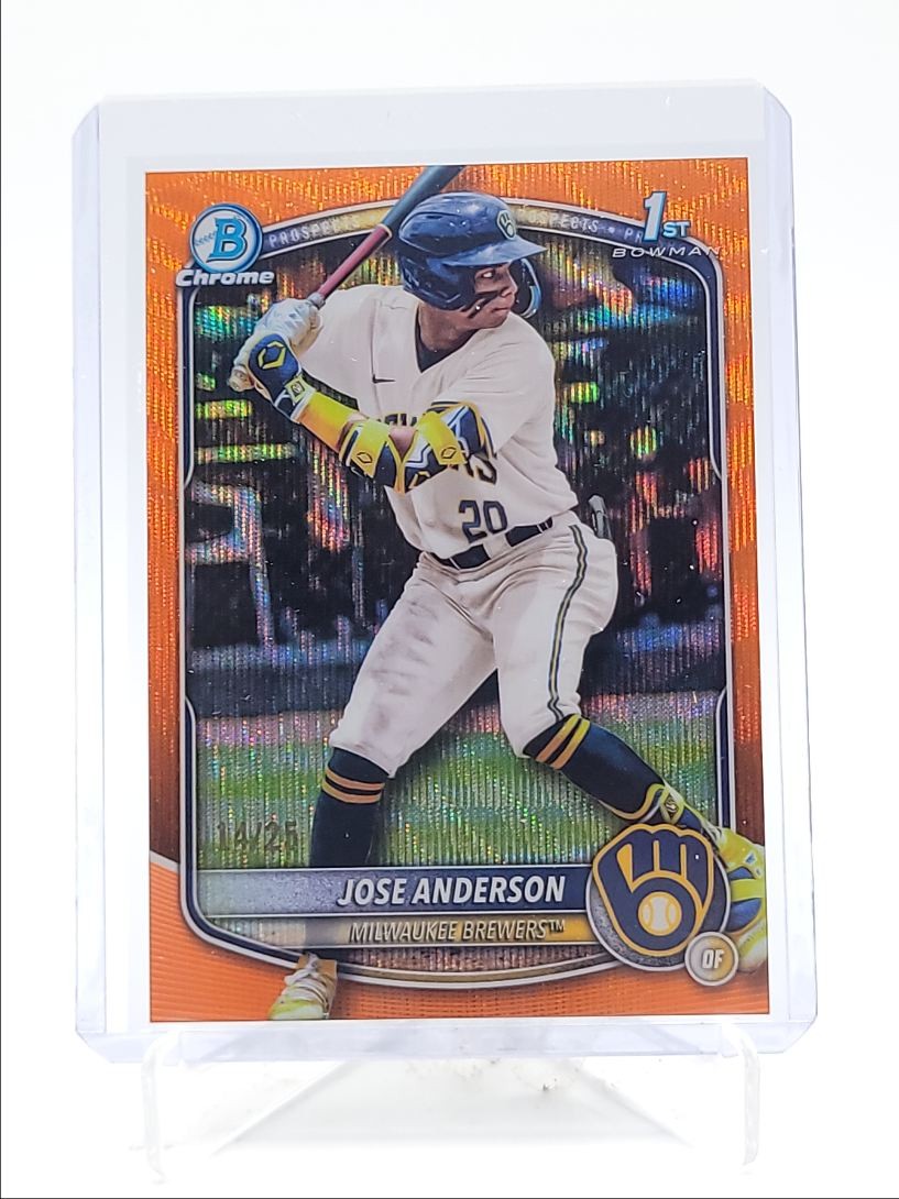 JOSE ANDERSON 2025 BOWMAN CHROME 1ST ORANGE WAVE REFRACTOR /25 Q4060