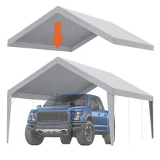 VEVOR Carport Replacement Canopy Cover 13 x 20 ft, Garage Top Tent Shelter Tarp 