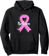 Breast Cancer Warrior Awareness Pink Ribbon Unisex Hooded Sweatshirt