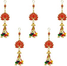 Set of 5 Lotus  Hangings Latkan for Diwali Home Decoration Wall Hangings for...