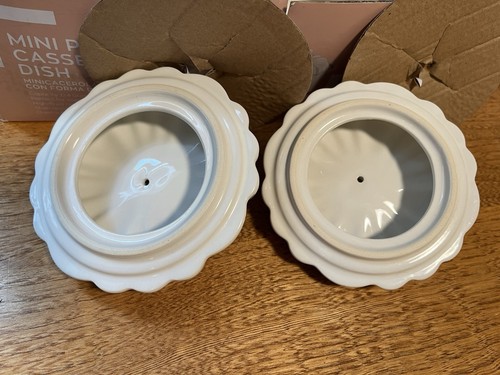 Crofton, Ceramic Mini Pumpkin Casserole Dish Set of 2, 0.4 Qt, White NIOB - Picture 10 of 11