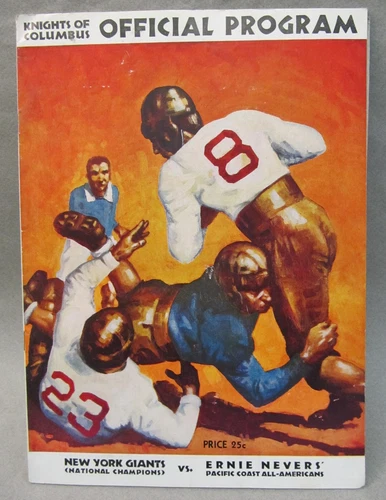 1935 N.Y. GIANTS vs Ernie Nevers' PACIFIC COAST ALL-AMERICANS football program