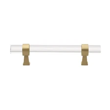 GlideRite 3-3/4" CC Clear Acrylic Cabinet Pull Satin Gold - 4718-96-SG-1