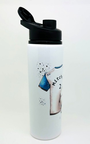 Football 8 Colours Personalised Aluminium Water Sports Bottle Kids School 750ml - Picture 3 of 11